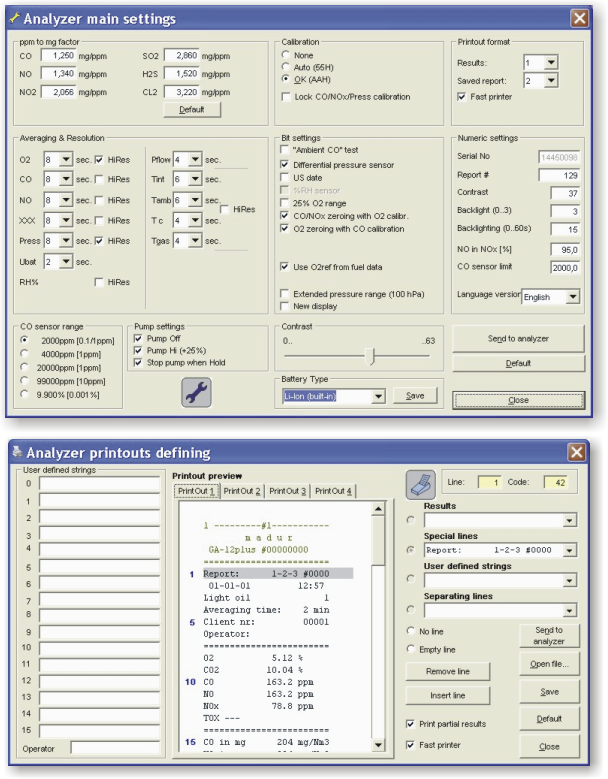 PC software screenshots